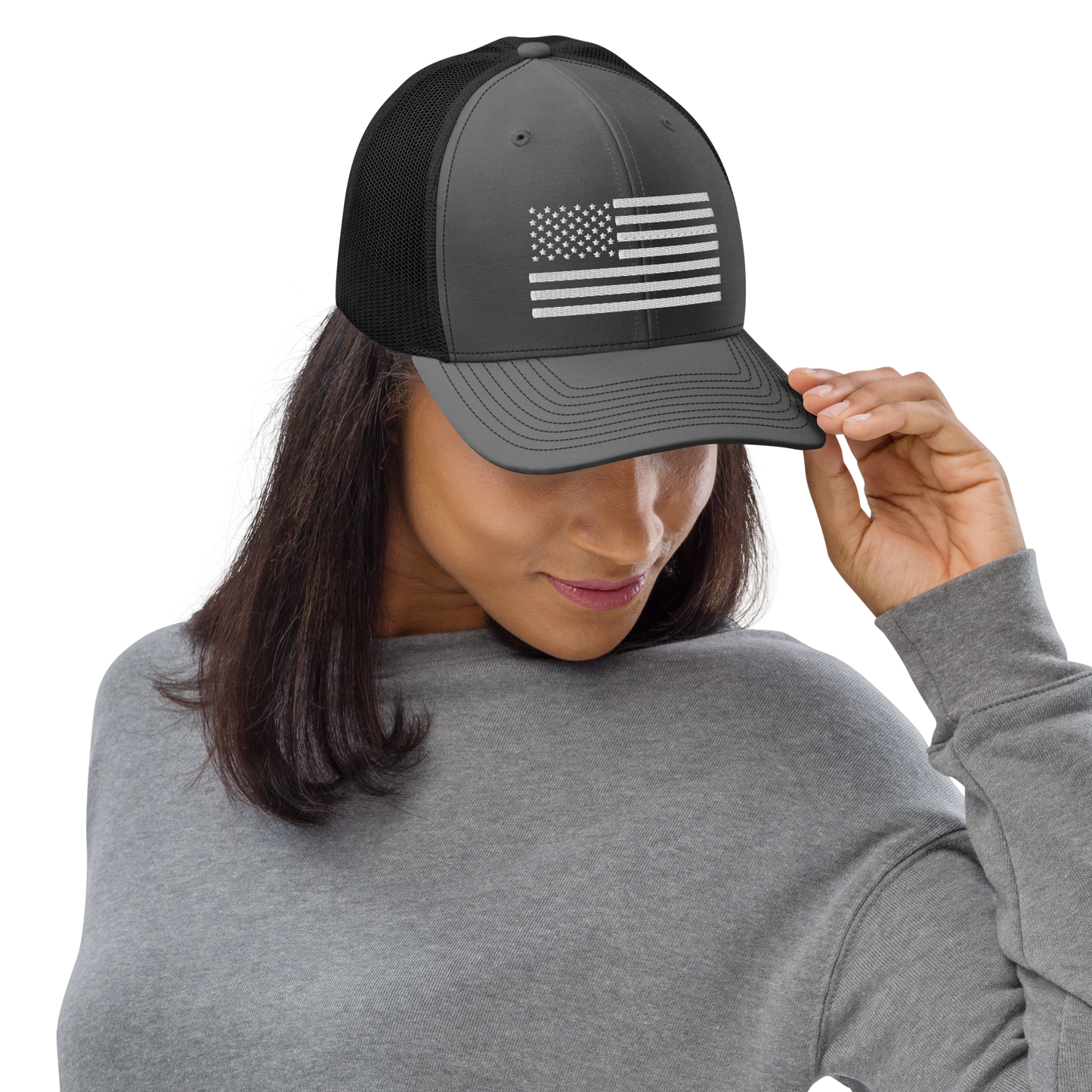 American Flag Hat - Charcoal